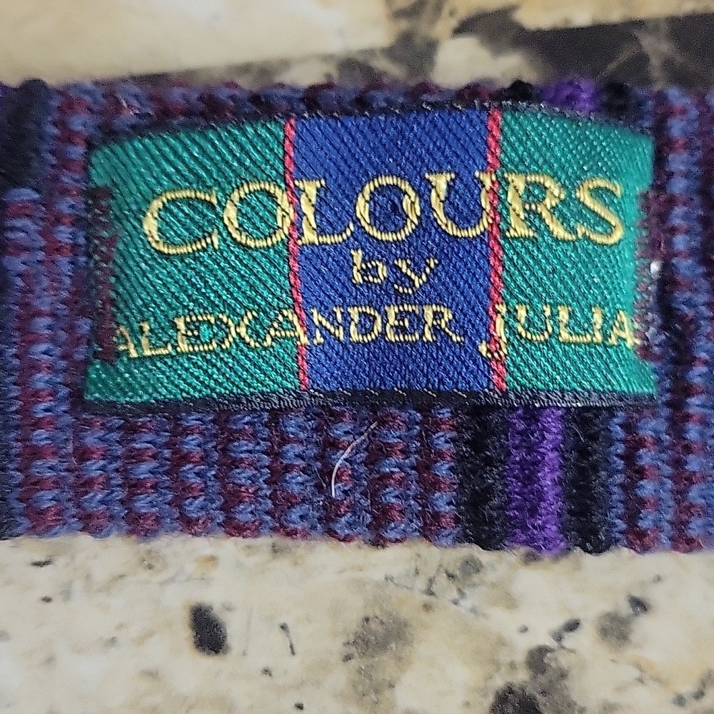 Alexander Julian Vintage Multicolor Knit Tie - Picture 2 of 3